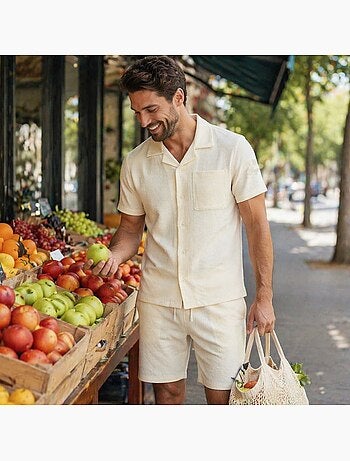 Lee Cooper - Conjunto para hombre LEE COOPER compuesto por camisa de manga corta y short a juego