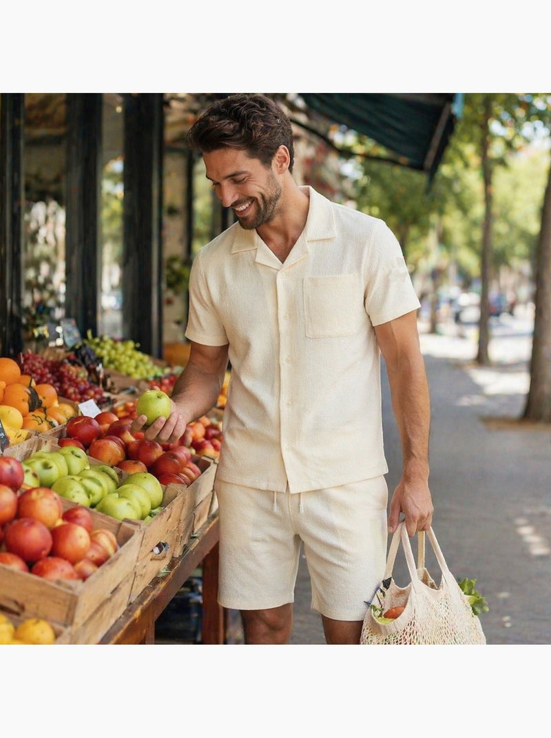 Lee Cooper - Conjunto para hombre LEE COOPER compuesto por camisa de manga corta y short a juego Crudo - Kiabi