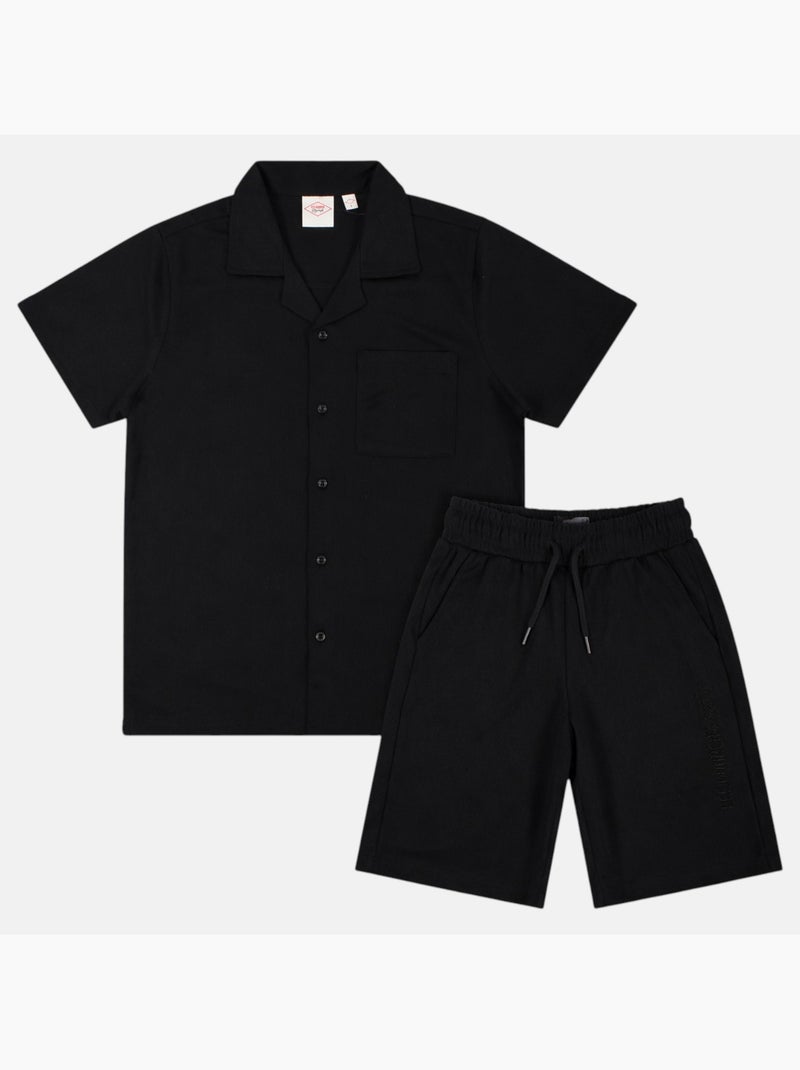 Lee Cooper - Conjunto para hombre LEE COOPER compuesto por camisa de manga corta y short a juego Negro - Kiabi