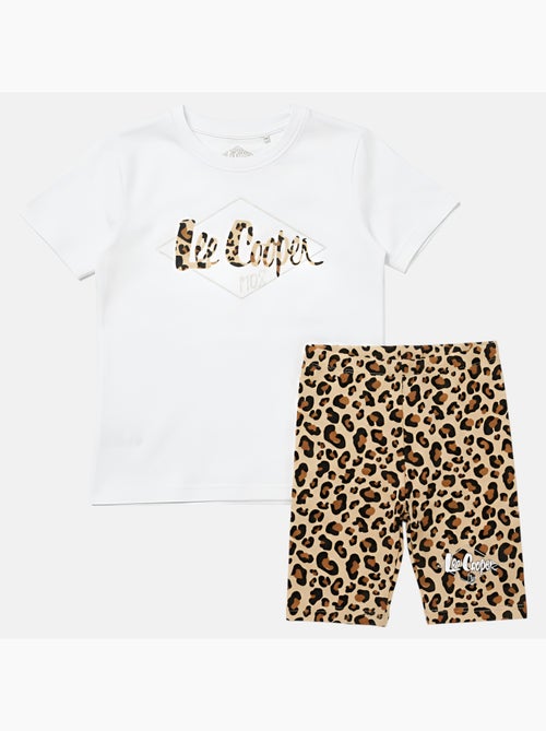 Lee Cooper - Conjunto para niña camiseta de manga corta y short con estampado de leopardo - Kiabi