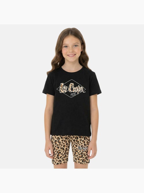 Lee Cooper - Conjunto para niña camiseta de manga corta y short con estampado de leopardo - Kiabi