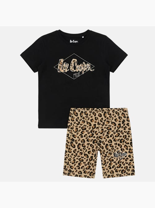 Lee Cooper - Conjunto para niña camiseta de manga corta y short con estampado de leopardo - Kiabi