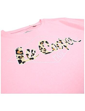 Lee Cooper - Conjunto para niña camiseta de manga corta y short con estampado de leopardo