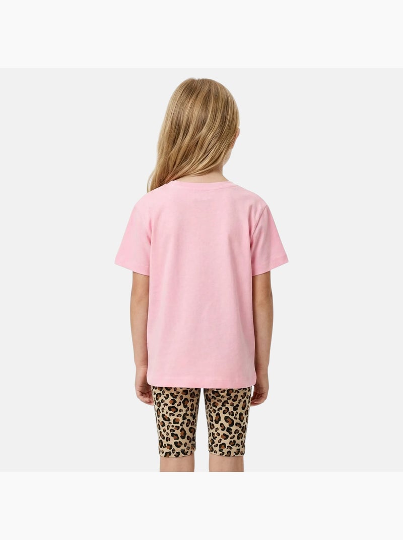 Lee Cooper - Conjunto para niña camiseta de manga corta y short con estampado de leopardo Rosa claro - Kiabi