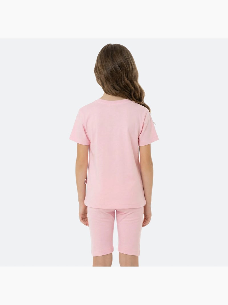 Lee Cooper - Conjunto para niña camiseta de manga corta y short Rosa claro - Kiabi