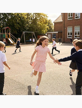 Lee Cooper - Conjunto para niña sudadera con capucha de manga corta y falda pantalón