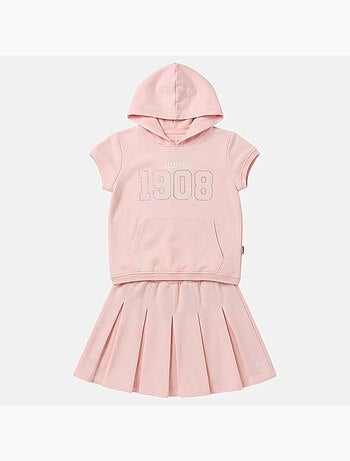 Lee Cooper - Conjunto para niña sudadera con capucha de manga corta y falda pantalón