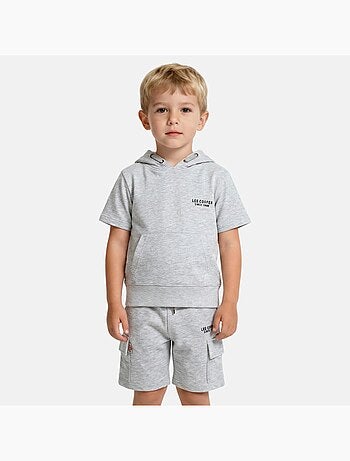 Lee Cooper - Conjunto para niño sudadera con capucha de manga corta y bermuda