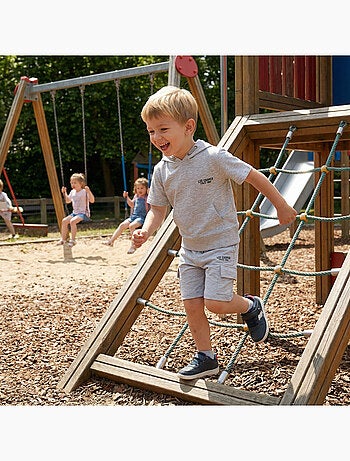 Lee Cooper - Conjunto para niño sudadera con capucha de manga corta y bermuda