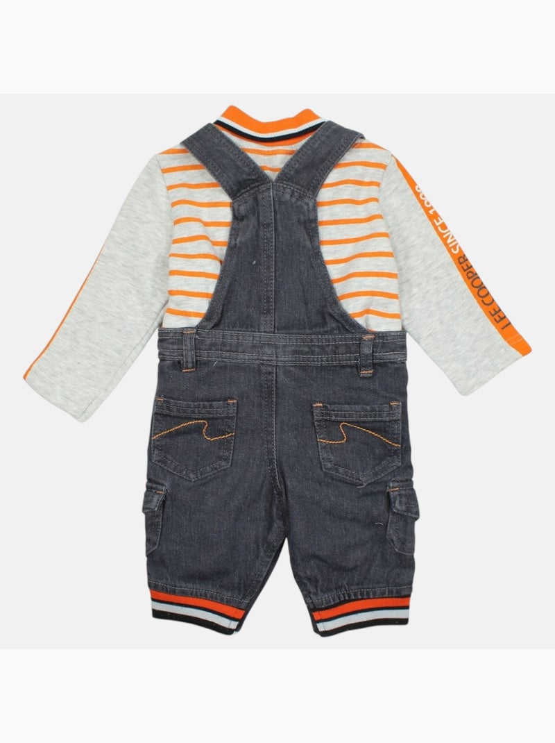 Lee Cooper - Conjunto polo de manga larga con peto bebé Naranja - Kiabi