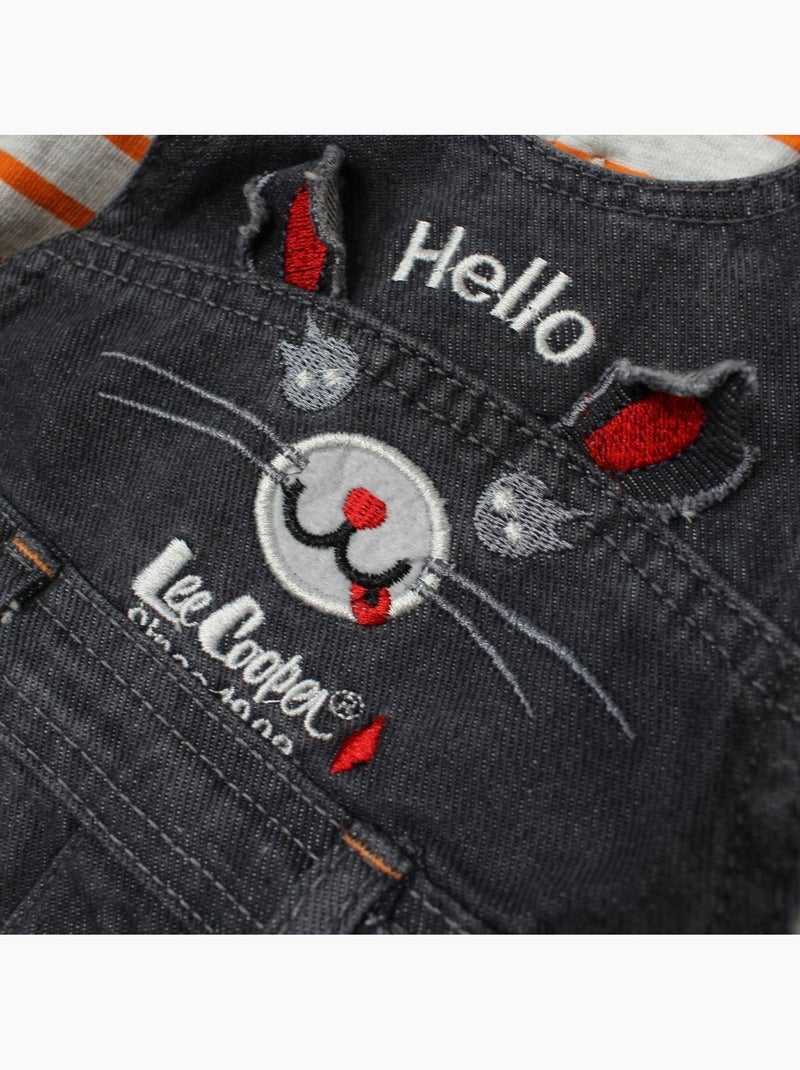 Lee Cooper - Conjunto polo de manga larga con peto bebé Naranja - Kiabi