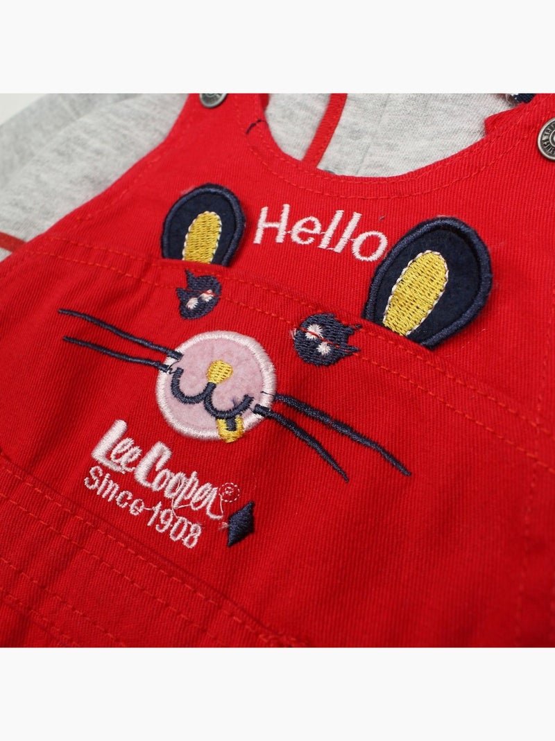 Lee Cooper - Conjunto polo de manga larga con peto bebé Rojo - Kiabi