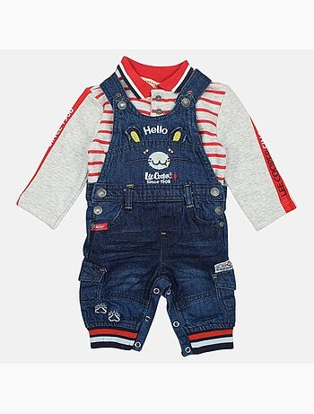 Lee Cooper - Conjunto polo de manga larga con peto bebé
