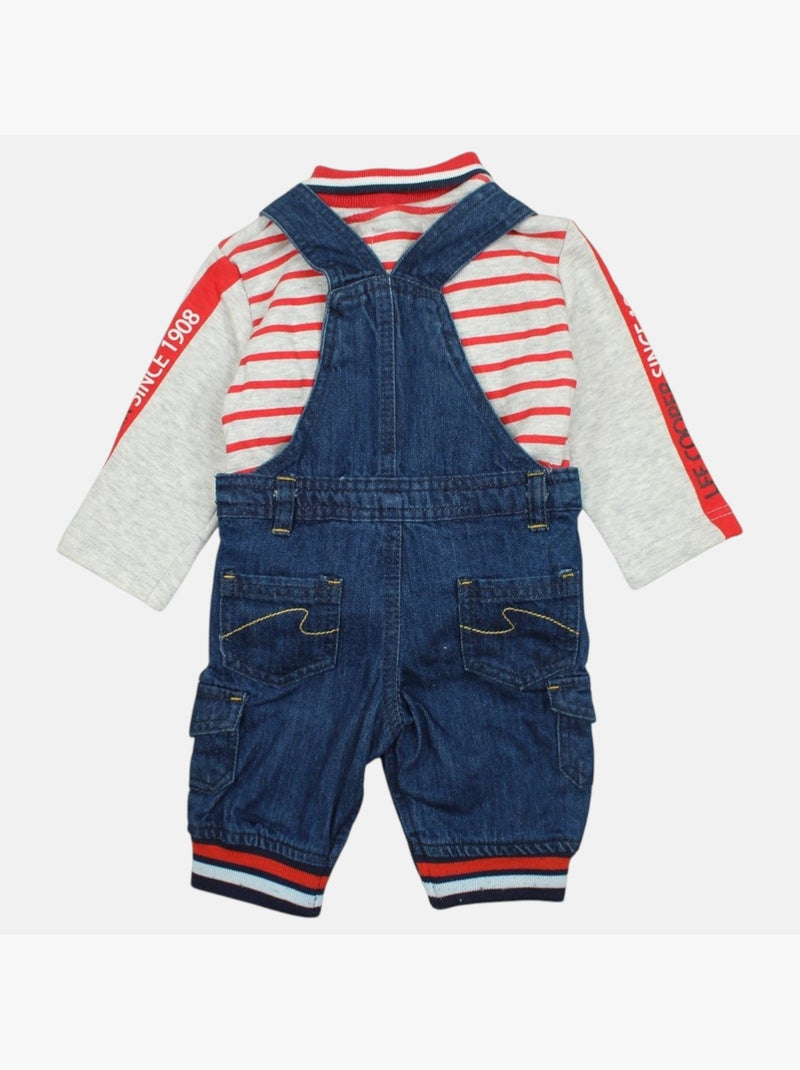 Lee Cooper - Conjunto polo de manga larga con peto bebé Rojo - Kiabi