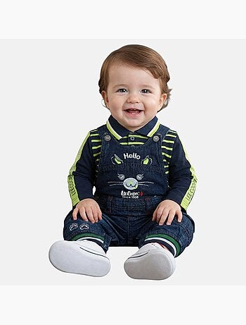 Lee Cooper - Conjunto polo de manga larga con peto bebé