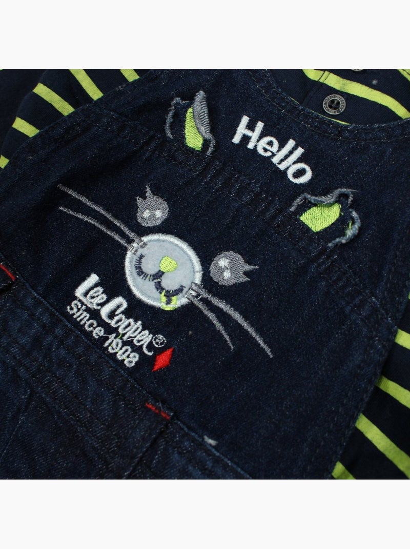Lee Cooper - Conjunto polo de manga larga con peto bebé Verde - Kiabi