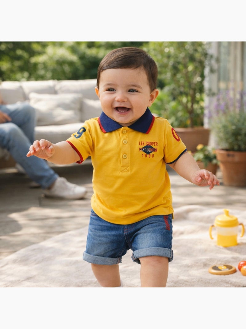 Lee Cooper - Conjunto polo y short bebé Amarillo - Kiabi