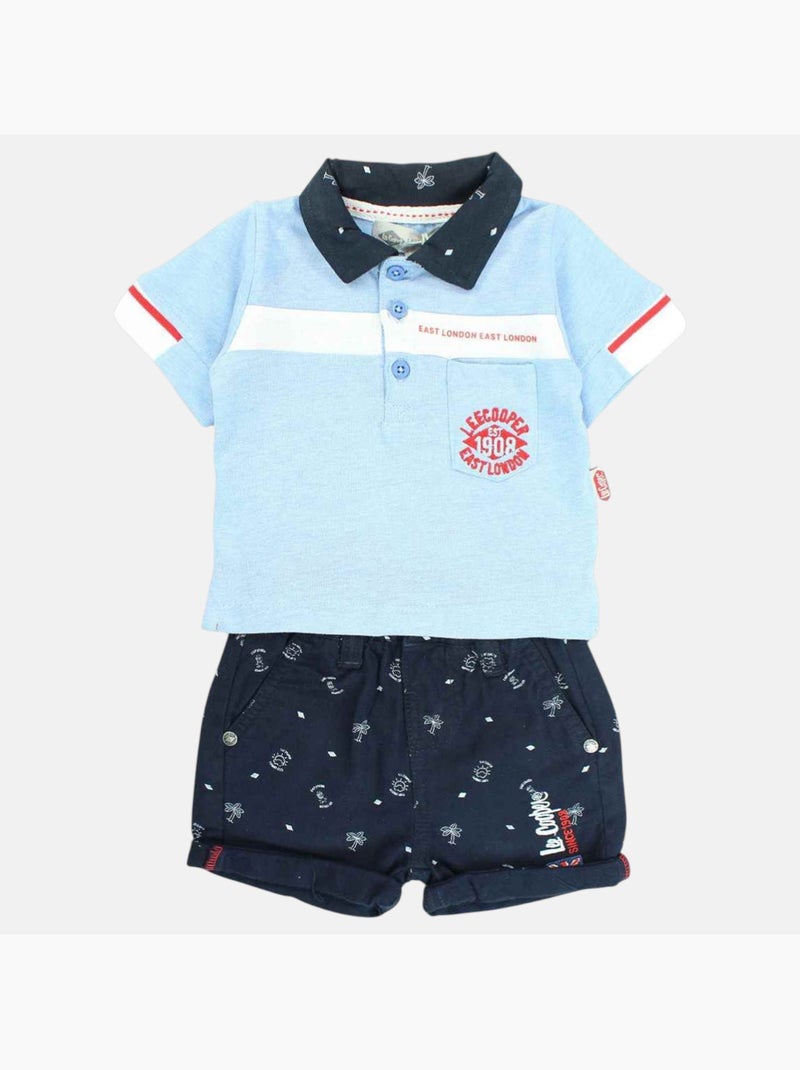 Lee Cooper - Conjunto polo y short bebé Azul - Kiabi