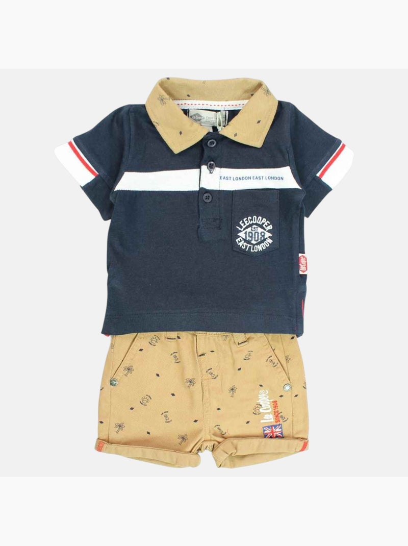 Lee Cooper - Conjunto polo y short bebé Azul marino - Kiabi