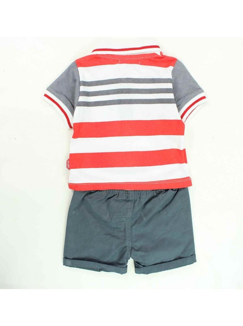 Lee Cooper - Conjunto polo y short bebé Gris - Kiabi