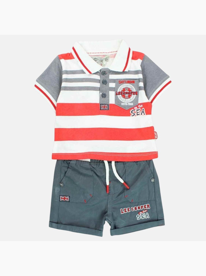 Lee Cooper - Conjunto polo y short bebé Gris - Kiabi