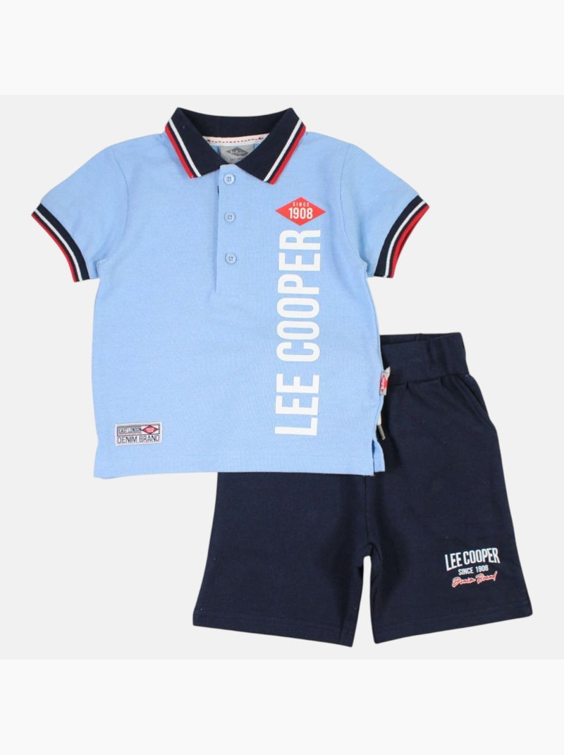 Lee Cooper - Conjunto polo y short bebé niño Azul - Kiabi