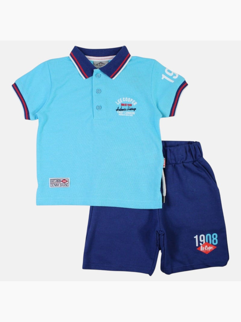 Lee Cooper - Conjunto polo y short bebé niño Azul - Kiabi