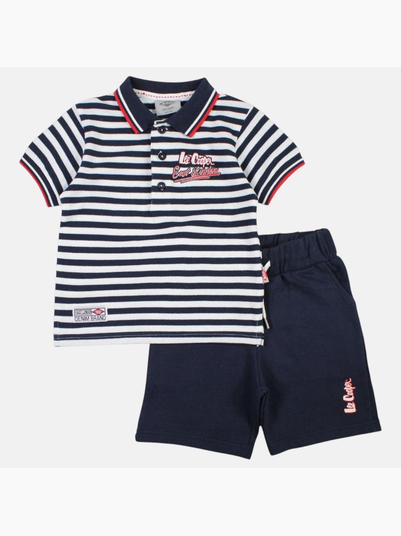 Lee Cooper - Conjunto polo y short bebé niño Azul marino - Kiabi