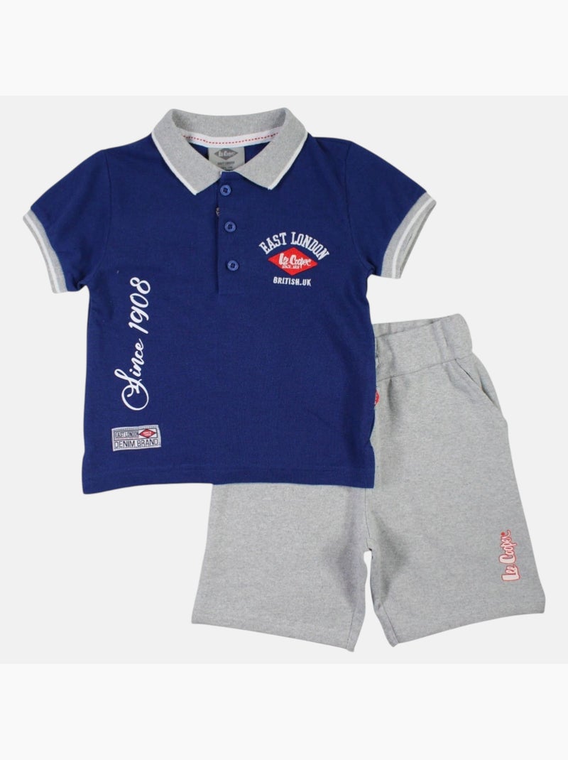 Lee Cooper - Conjunto polo y short bebé niño Azul marino - Kiabi