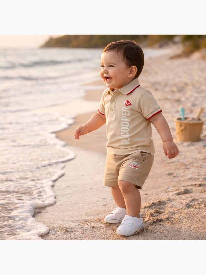 Lee Cooper - Conjunto polo y short bébé niño Beige - Kiabi