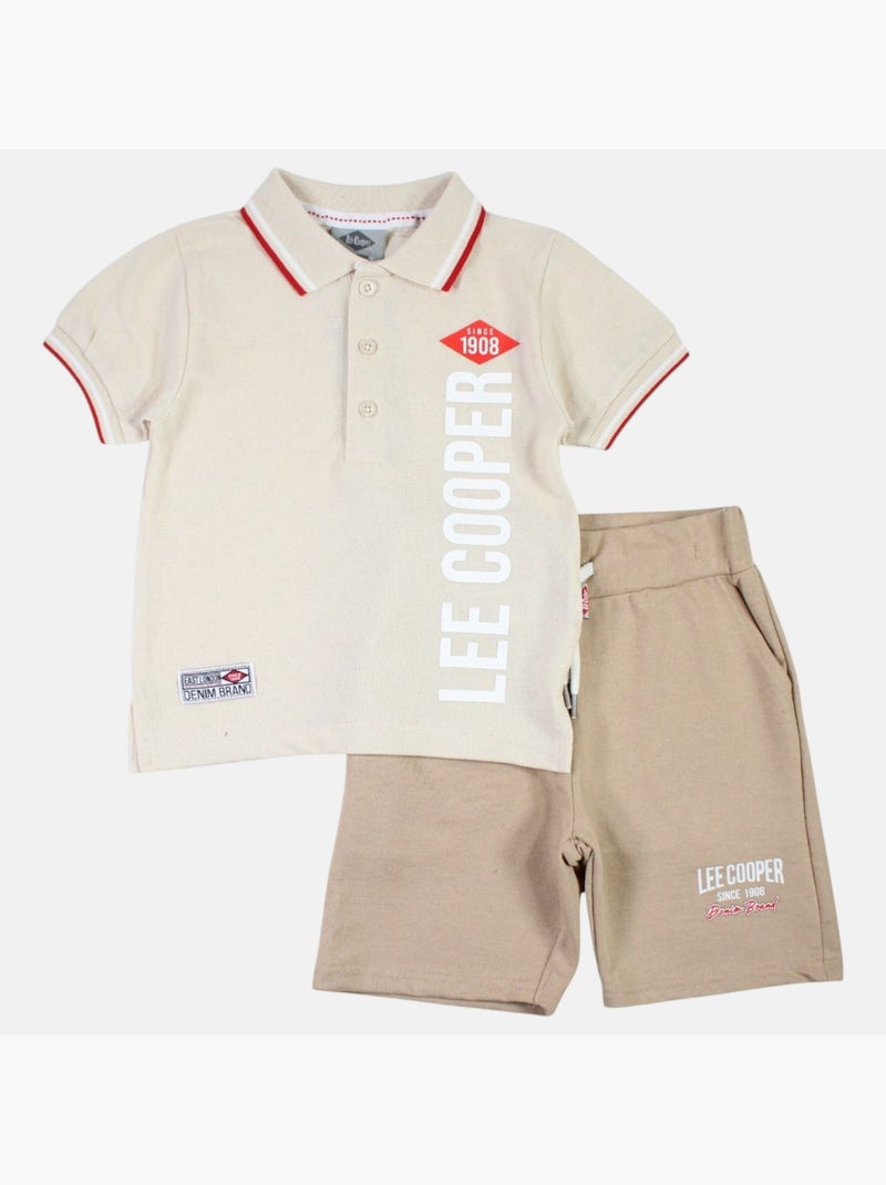 Lee Cooper - Conjunto polo y short bébé niño Beige - Kiabi