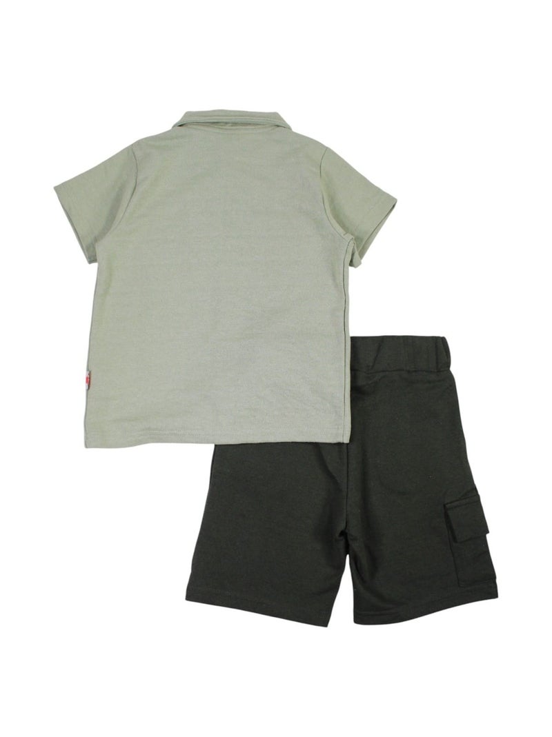 Lee Cooper - Conjunto polo y short bebé niño Caqui - Kiabi