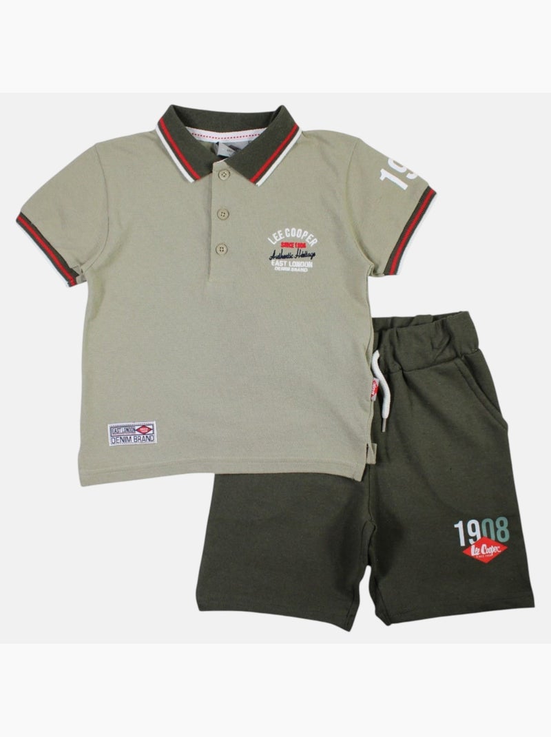 Lee Cooper - Conjunto polo y short bebé niño Caqui - Kiabi