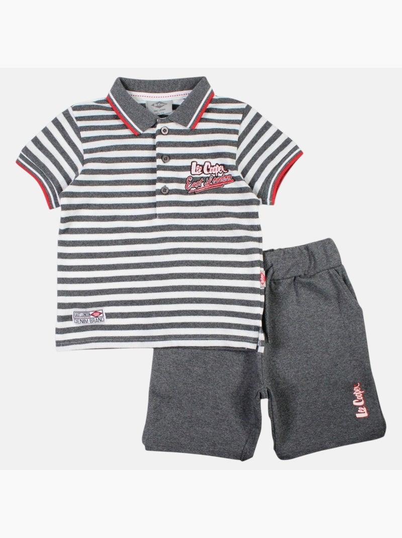 Lee Cooper - Conjunto polo y short bebé niño Gris - Kiabi