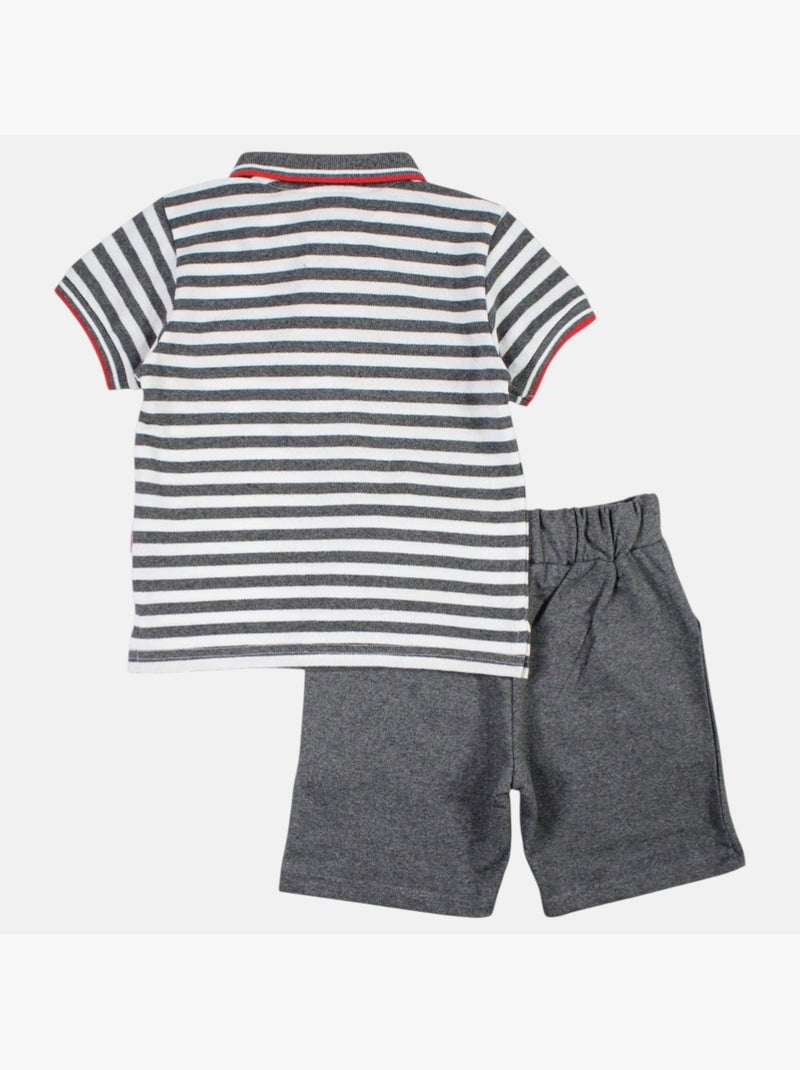 Lee Cooper - Conjunto polo y short bebé niño Gris - Kiabi