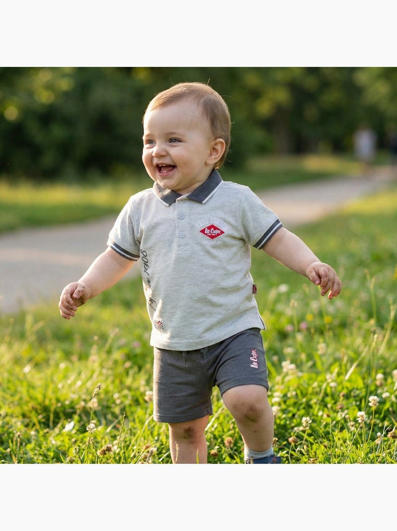 Lee Cooper - Conjunto polo y short bebé niño Gris - Kiabi