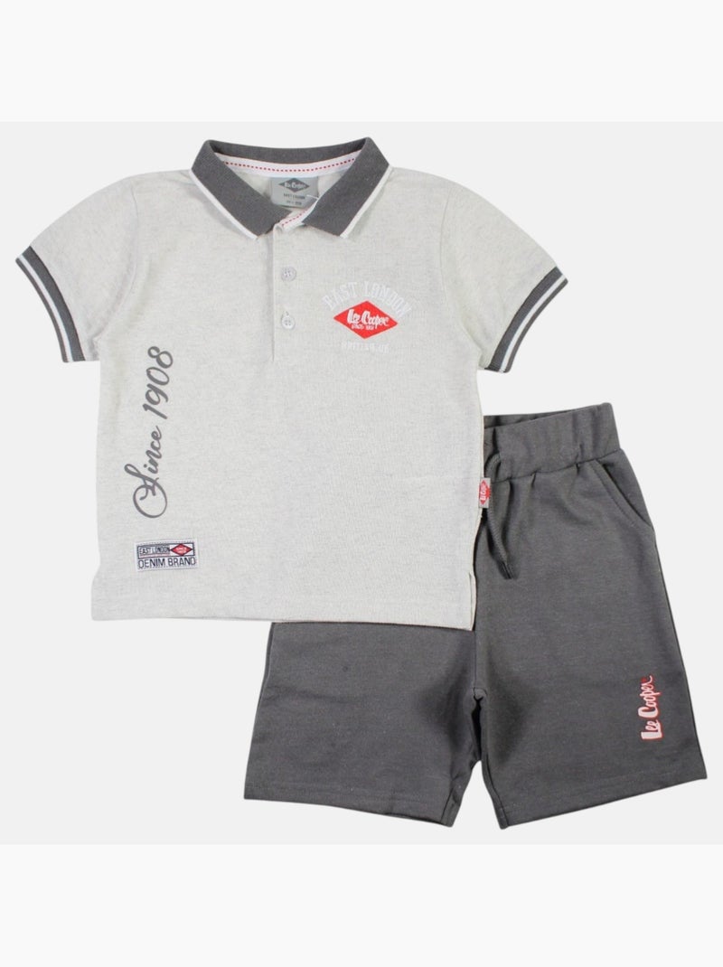 Lee Cooper - Conjunto polo y short bebé niño Gris - Kiabi