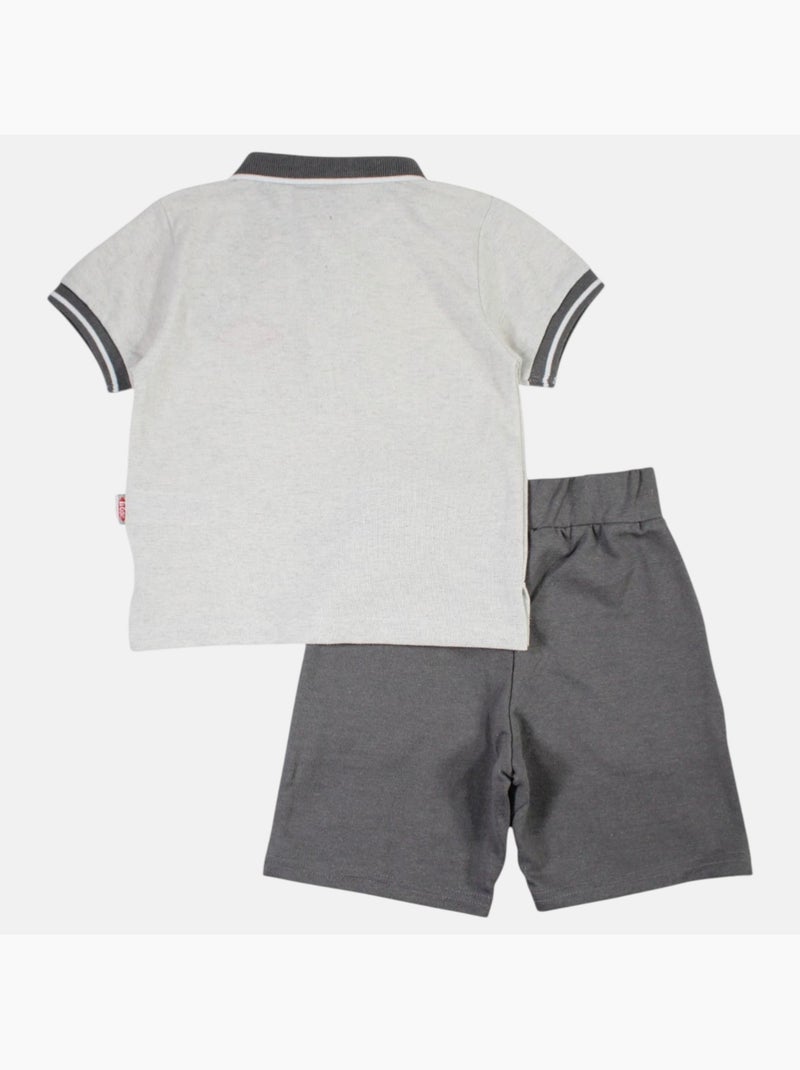 Lee Cooper - Conjunto polo y short bebé niño Gris - Kiabi