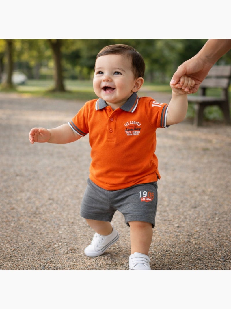Lee Cooper - Conjunto polo y short bebé niño Naranja - Kiabi