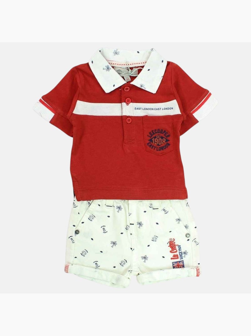 Lee Cooper - Conjunto polo y short bebé Rojo - Kiabi