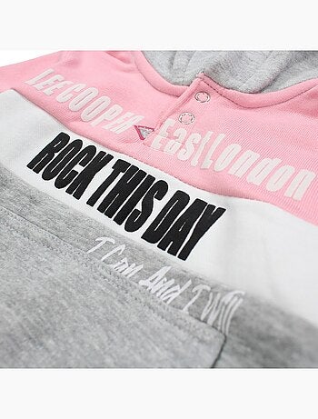 Lee Cooper - Conjunto sudadera con capucha y pantalón de jogging bebé