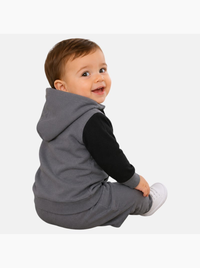 Lee Cooper - Conjunto sudadera con capucha y pantalón de jogging bebé Gris oscuro - Kiabi