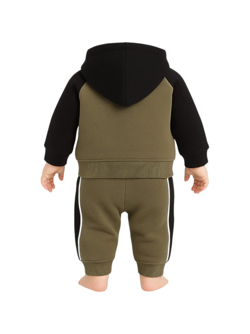 Lee Cooper - Conjunto sudadera con capucha y pantalón de jogging bebé niño Caqui - Kiabi