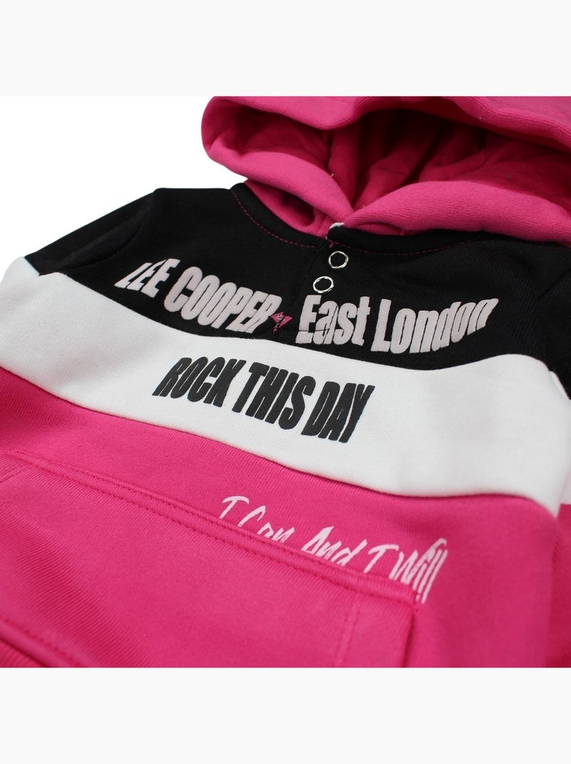 Lee Cooper - Conjunto sudadera con capucha y pantalón de jogging bebé Rosa fucsia - Kiabi
