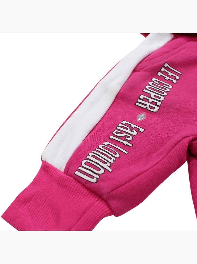 Lee Cooper - Conjunto sudadera con capucha y pantalón de jogging bebé Rosa fucsia - Kiabi