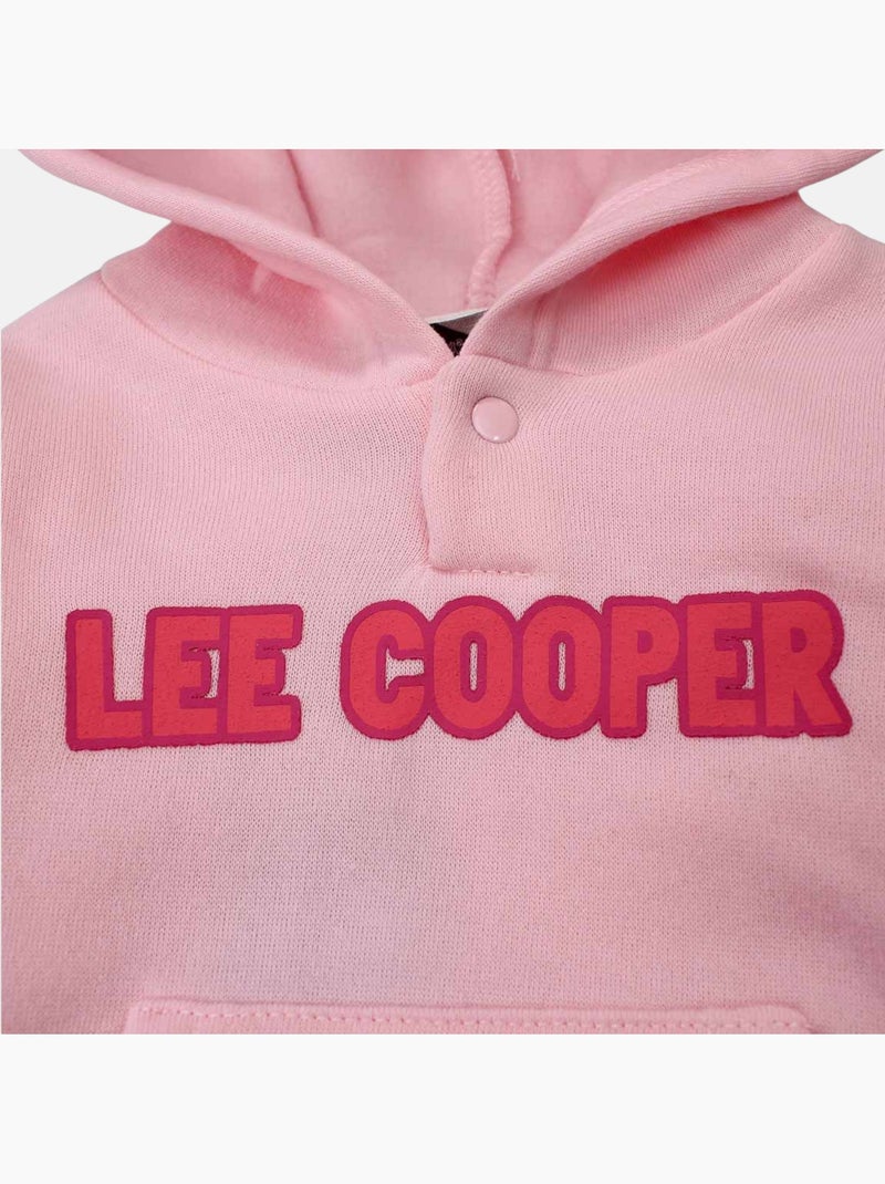 Lee Cooper - Conjunto sudadera con capucha y pantalón de jogging con plumífero bebé niña Rosa - Kiabi