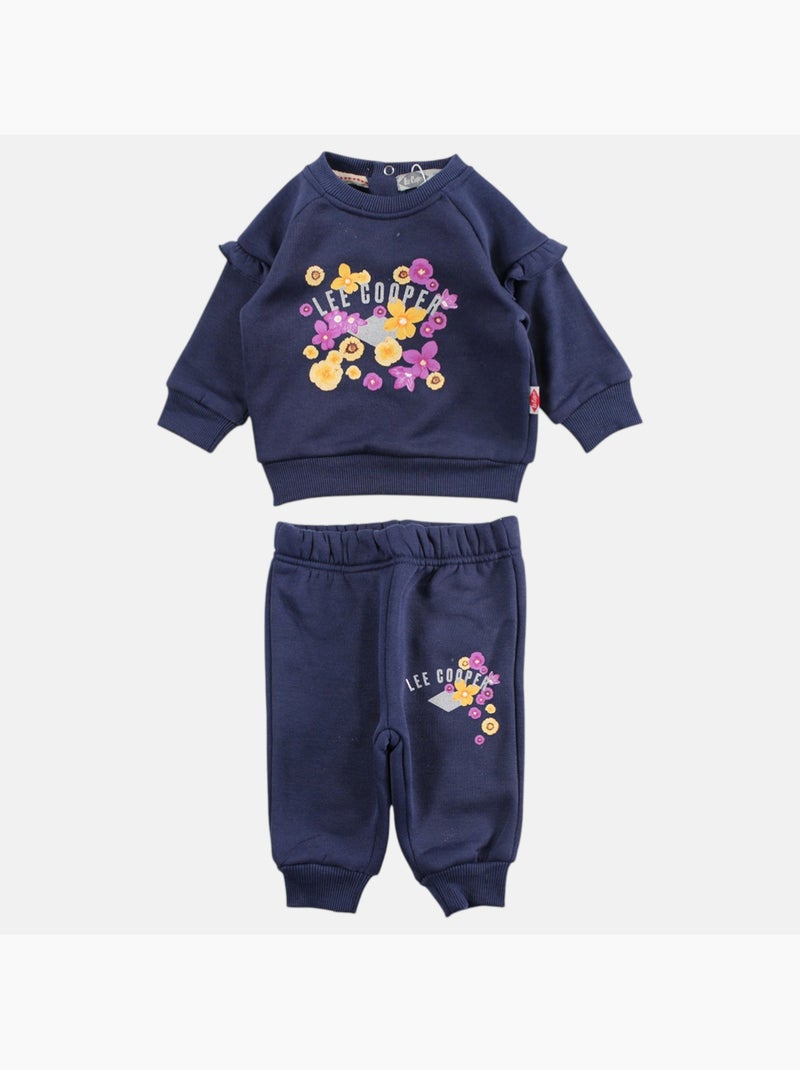 Lee Cooper - Conjunto sudadera y pantalón de jogging bebé niña Azul marino - Kiabi
