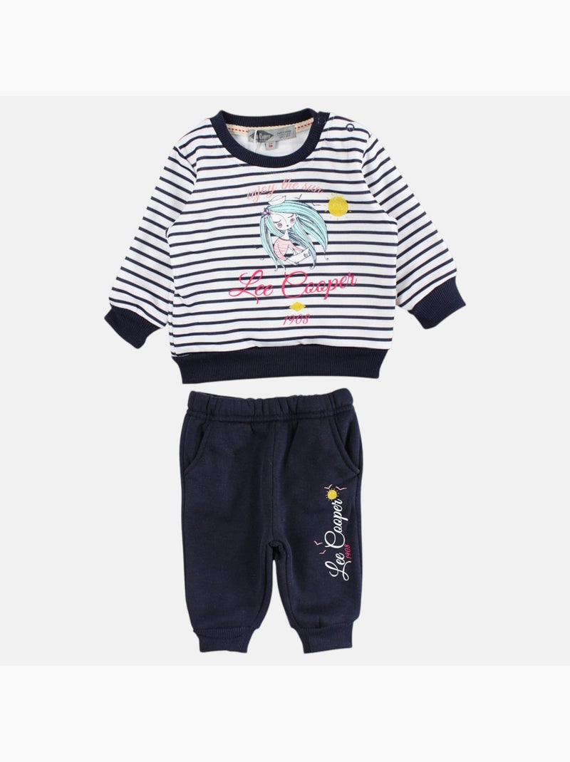 Lee Cooper - Conjunto sudadera y pantalón de jogging bebé niña Azul marino - Kiabi