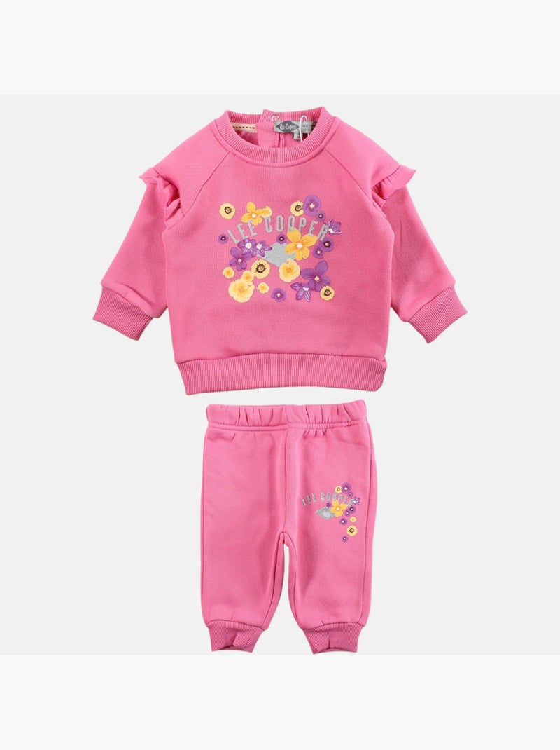 Lee Cooper - Conjunto sudadera y pantalón de jogging bebé niña Rosa - Kiabi