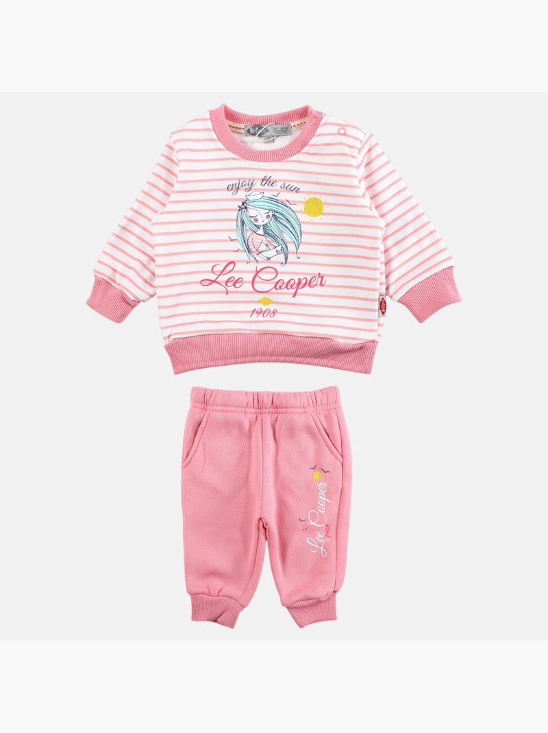 Lee Cooper - Conjunto sudadera y pantalón de jogging bebé niña Rosa - Kiabi